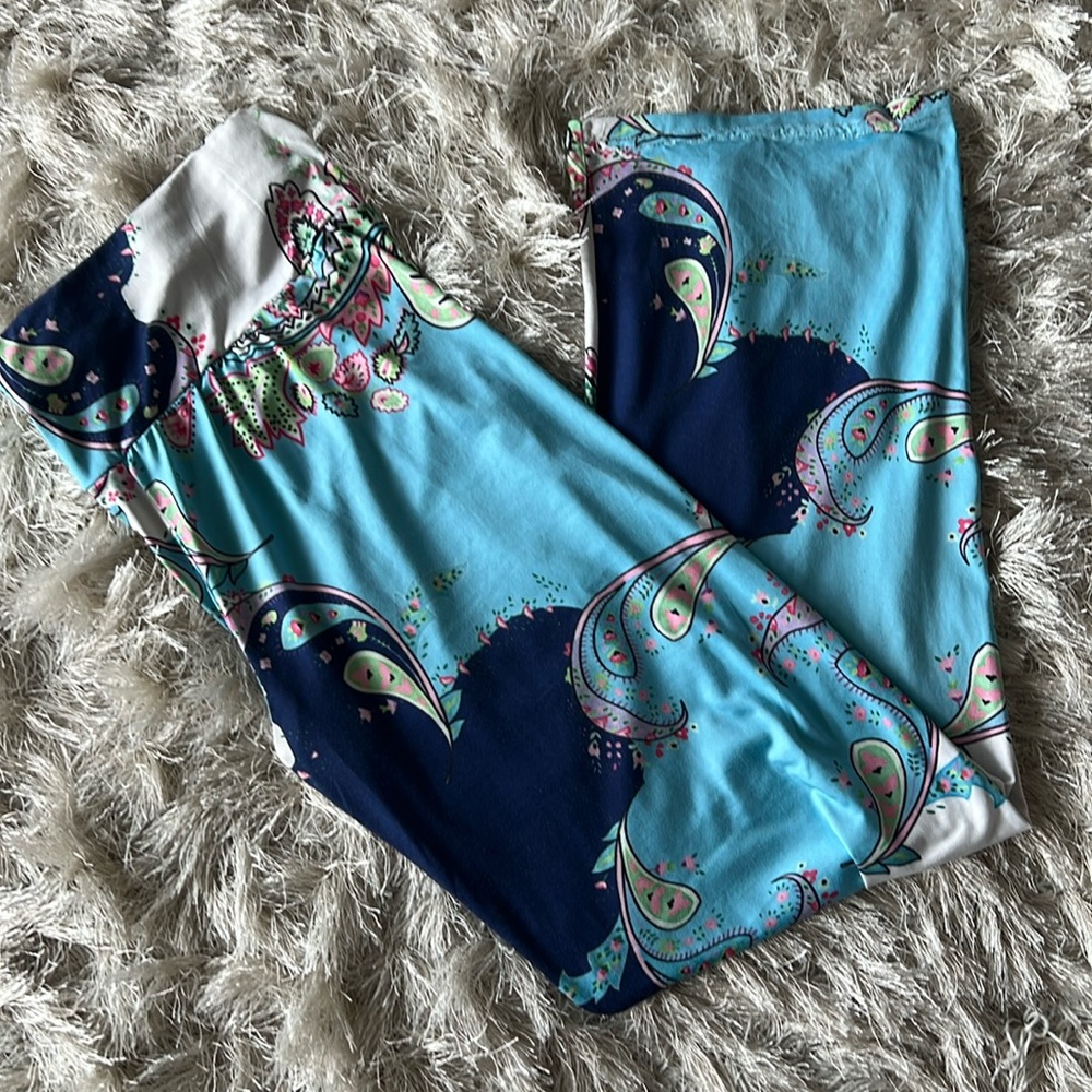 Norse Projects Palazzo Pants Elastic Waist Size S Multicolor turquoise pink pant